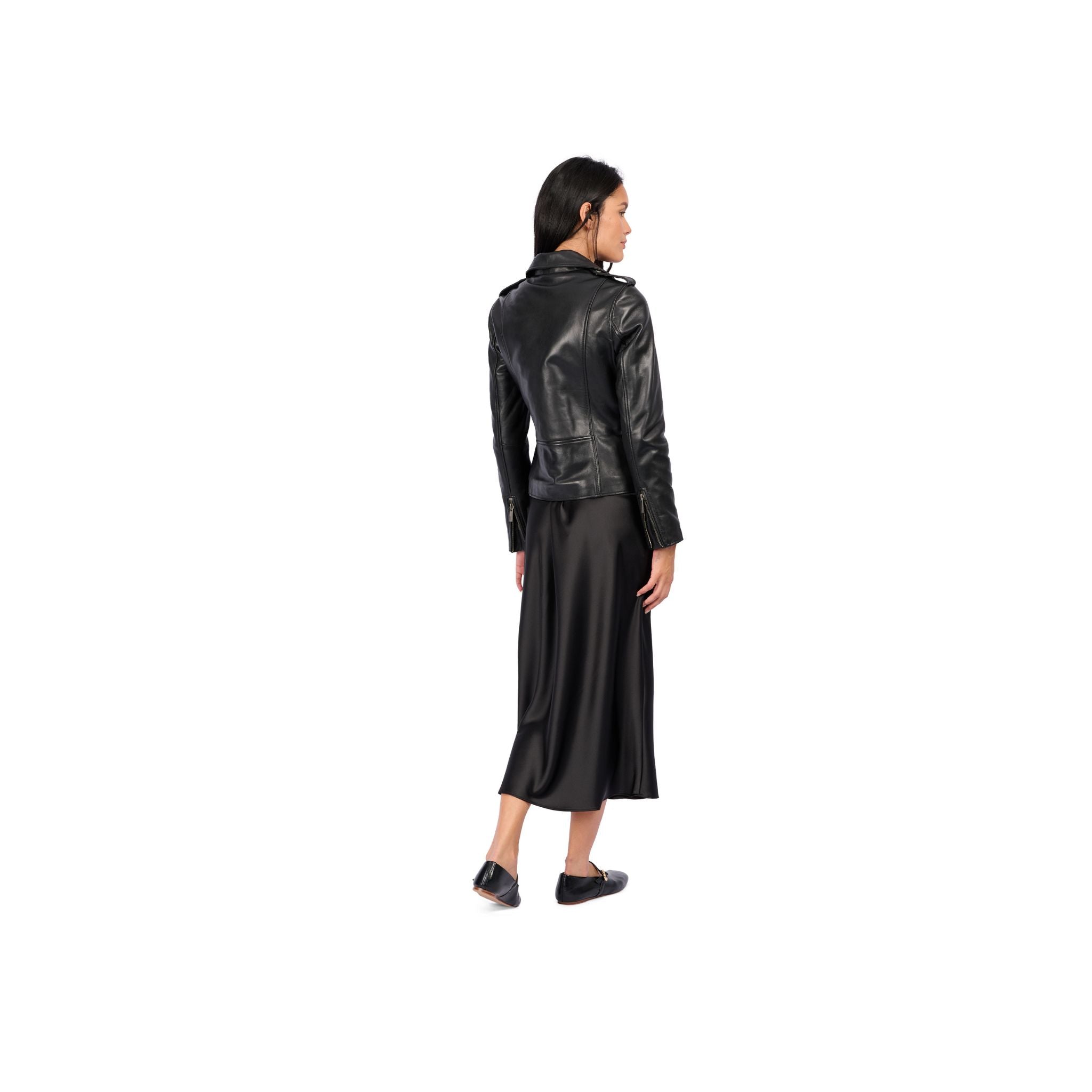 MANHATTAN (REF. 65179) BLACK - ASYMMETRICAL LEATHER JACKET – OAKWOOD