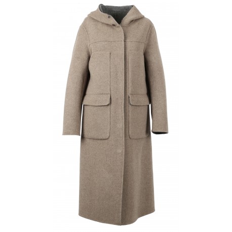 manteau long avec capuche femme hiver