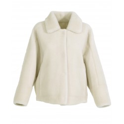 HELEN (REF. 63748) BEIGE CLAIR - VESTE REVERSIBLE EFFET PEAU LAINEE (100% LAINE)