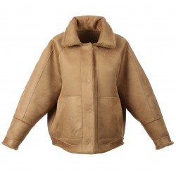 HELEN (REF. 63748) COGNAC - FAUX SHEARLING REVERSIBLE JACKET (100% WOOL)