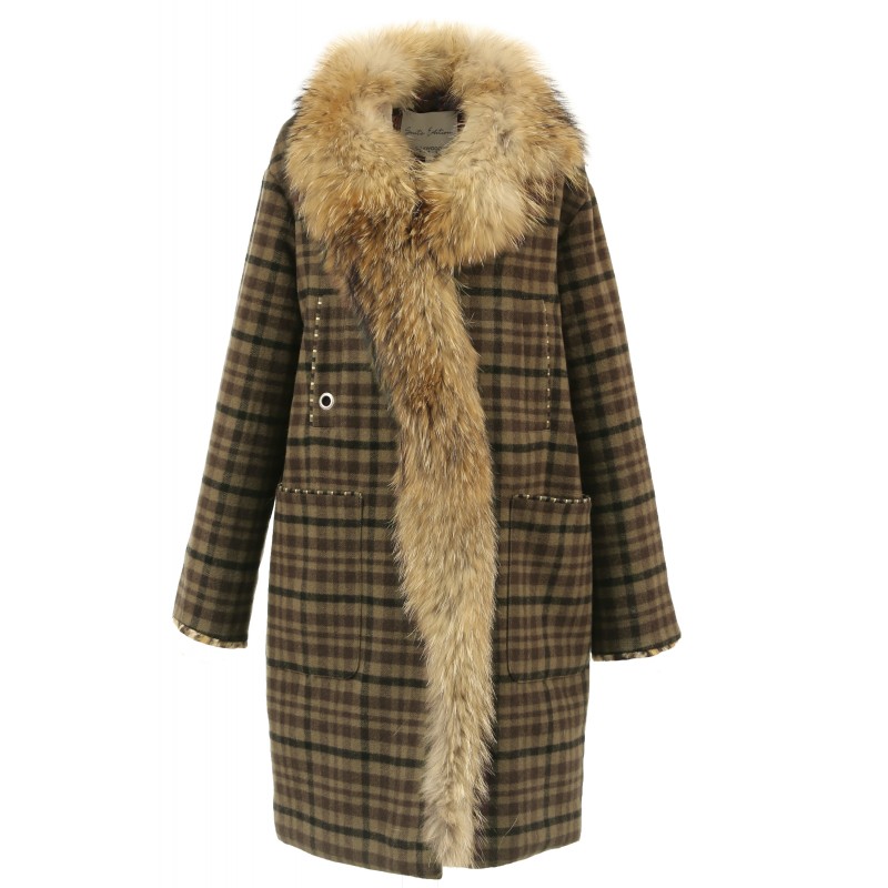 manteau laine et fourrure