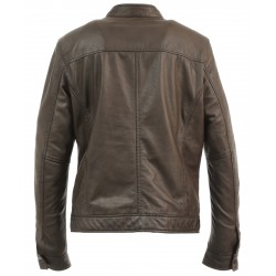 AGENT (REF. 63584 ) MARRON - BLOUSON CUIR VÉRITABLE