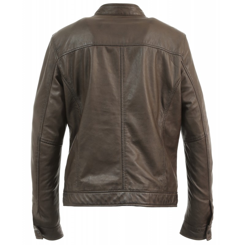 AGENT (REF. 63584) BROWN GENUINE LEATHER JACKET OAKWOOD THE