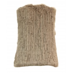 MAGALI (REF. 62683) BEIGE FONCE - GILET SANS MANCHE EN FOURRURE VÉRITABLE