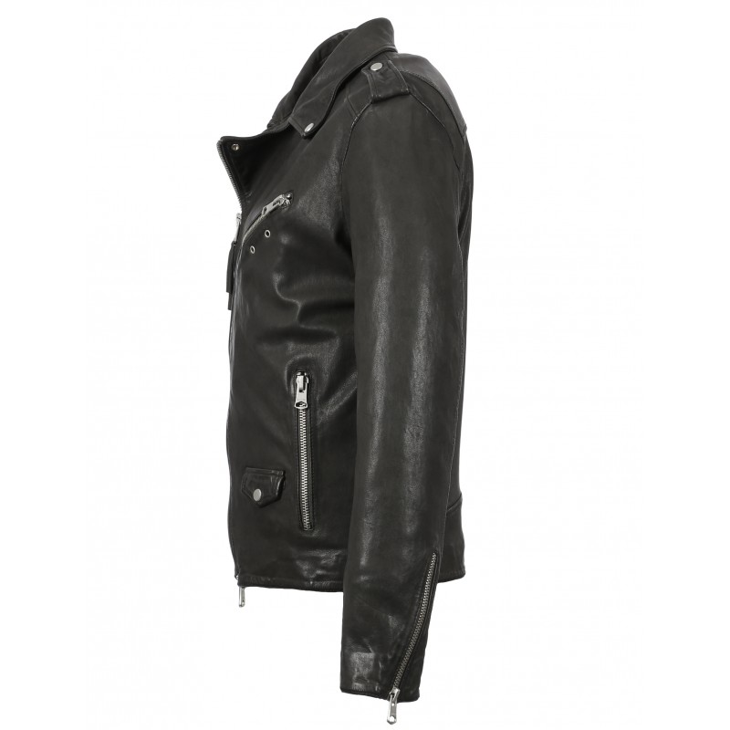 dark grey biker jacket
