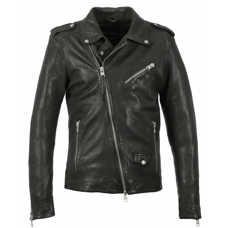 dark grey biker jacket