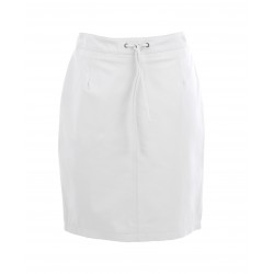 CELIA (REF. 63921) WHITE - HIGH WAIST STRAIGHT SKIRT IN GENUINE LEATHER