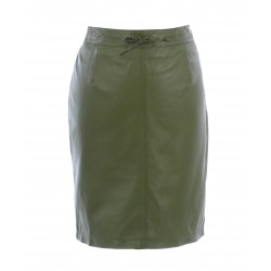 CELIA (REF. 63921) BRONZE - HIGH WAIST STRAIGHT SKIRT IN GENUINE LEATHER