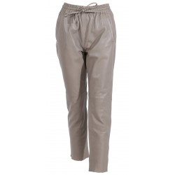 GIFT (REF. 63641) MASTIC - GENUINE LEATHER JOGPANTS