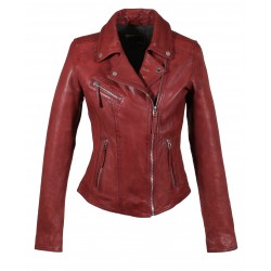 CLIPS (REF. 64095) FIRE -  ASYMETRICAL REFINED JACKET IN GENUINE LEATHER