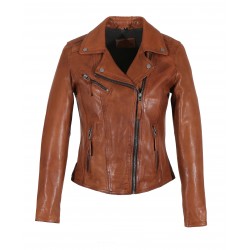 CLIPS (REF. 64095) FIRE -  ASYMETRICAL REFINED JACKET IN GENUINE LEATHER