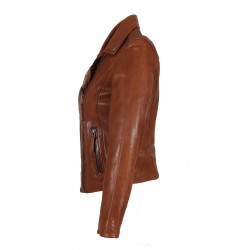 CLIPS (REF. 64095) FIRE -  ASYMETRICAL REFINED JACKET IN GENUINE LEATHER