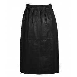 ALABAMA (REF. 63960) NOIR - JUPE LONGUE DROITE EN CUIR VÉRITABLE