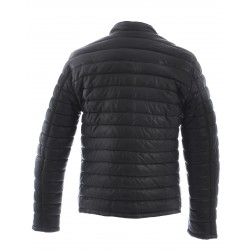 JULIEN (REF. 64027) BLACK - GENUINE LEATHER DOWN JACKET WITH PRESS BUTTONED MANDARIN COLLAR