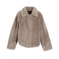 HELEN (REF. 63748) COGNAC - FAUX SHEARLING REVERSIBLE JACKET (100% WOOL)