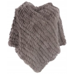 PONCHO DAVOS FOURRURE MARRON CLAIR