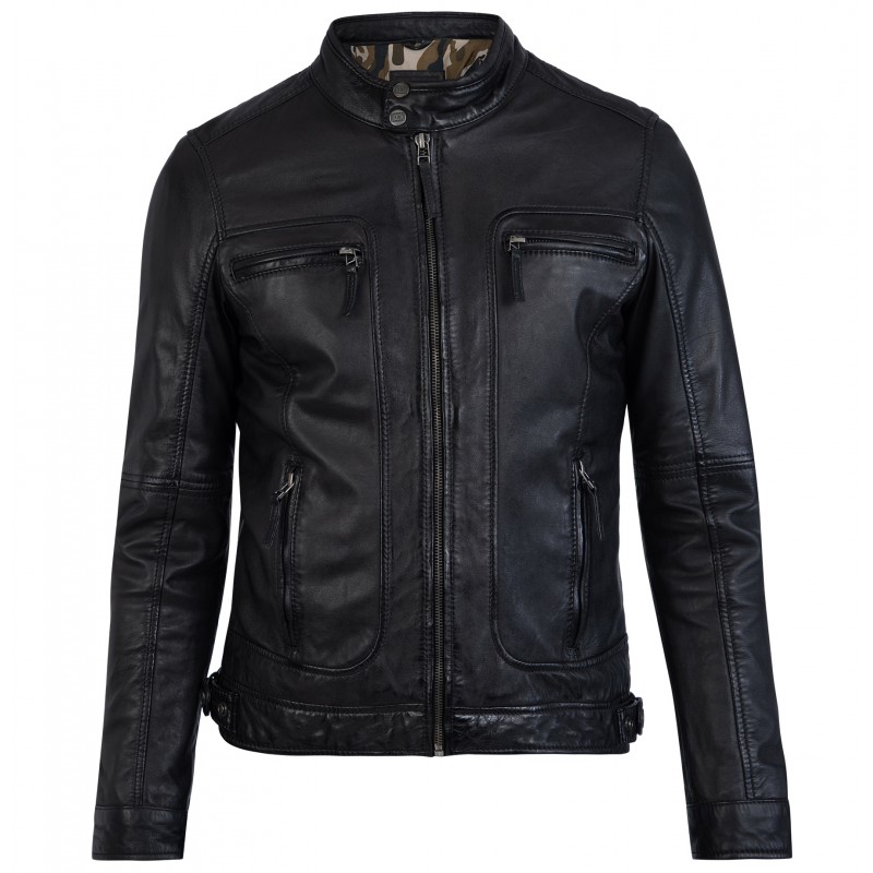 CASEY (REF. 60901) BLACK - GENUINE LEATHER JACKET