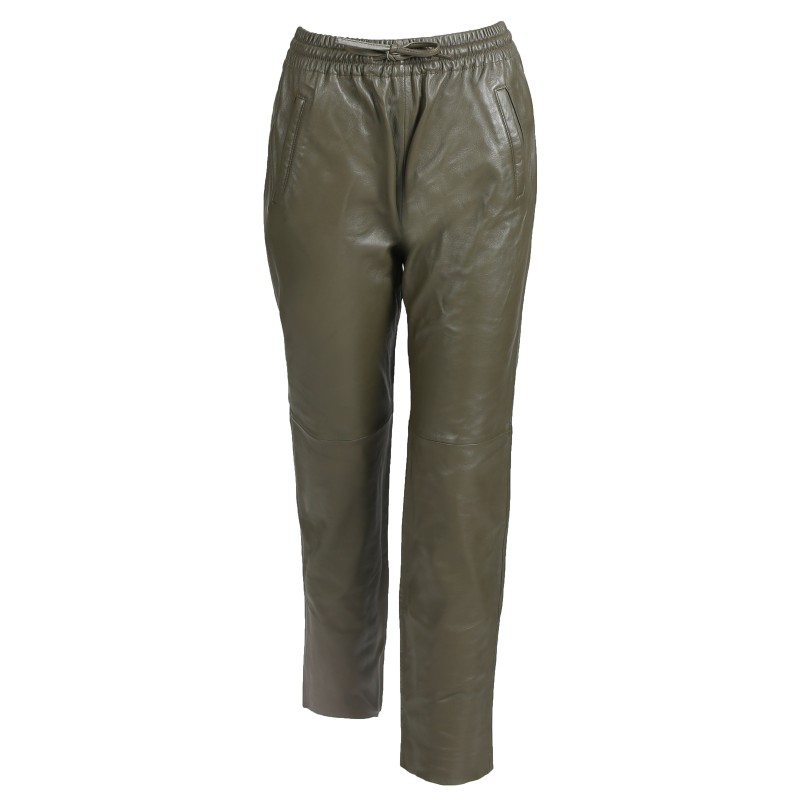 Pantalon cuir on sale kaki