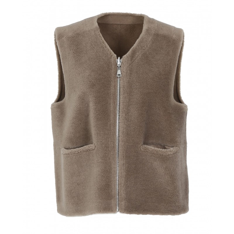 Gilet sans manche mouton, 100% laine