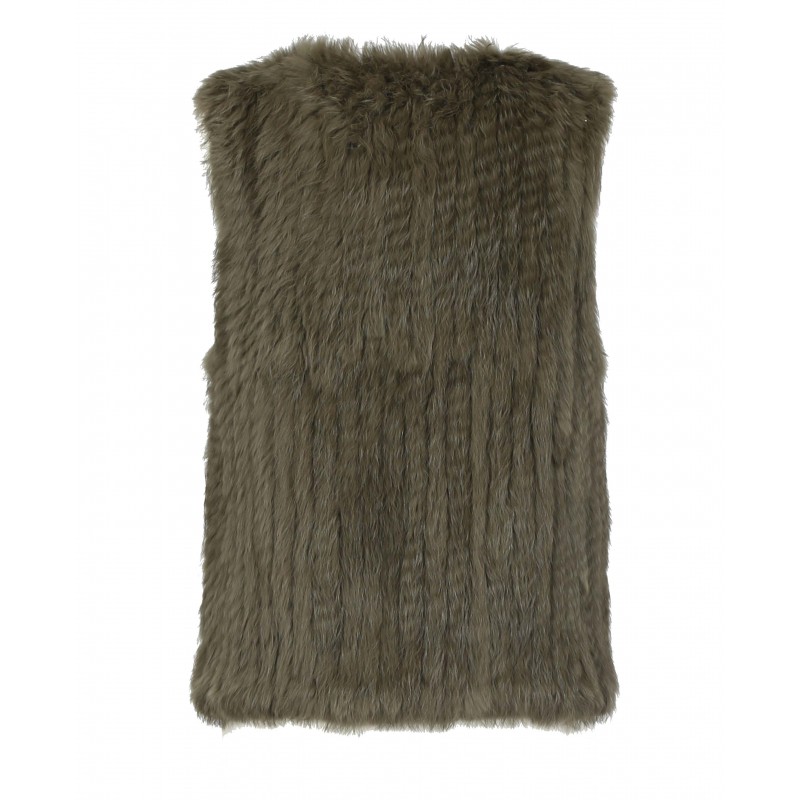 MAGALI (REF. 62683) KHAKI REAL FUR GILET