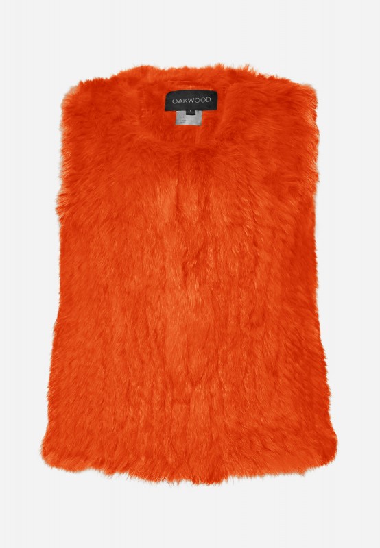 MAGALI REF. 62683 LIGHT ORANGE REAL FUR GILET