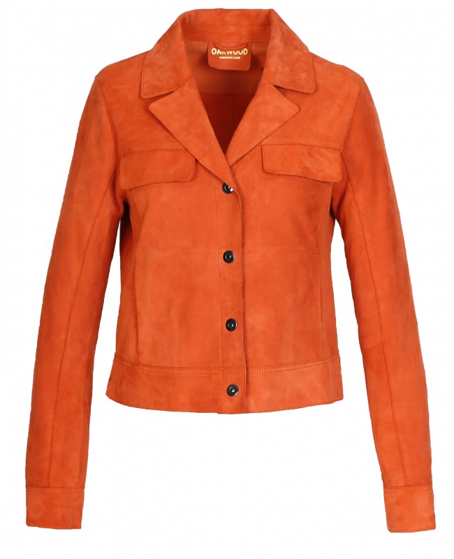 TASTE REF. 64184 CORAL GENUINE GOAT SUEDE SHORT JACKET
