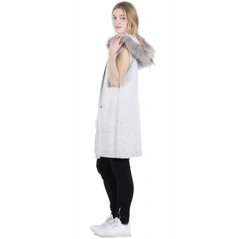 grey hooded star cardigan