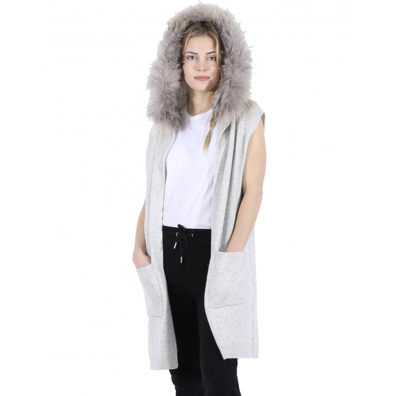 grey hooded star cardigan