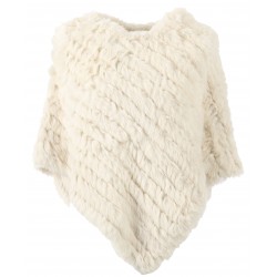 PONCHO DAVOS FOURRURE TAUPE
