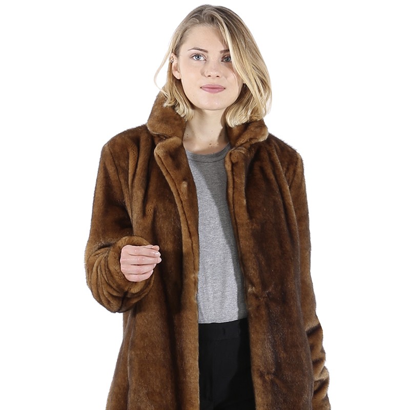 CYBER (REF. 63053) VISON MANTEAU LONG EN FAUSSE FOURRURE A CYBER (REF. 63053) VISON MANTEAU LONG EN FAUSSE FOURRURE A