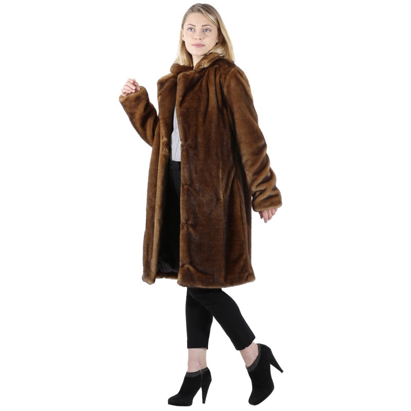 CYBER (REF. 63053) VISON MANTEAU LONG EN FAUSSE FOURRURE A CYBER (REF. 63053) VISON MANTEAU LONG EN FAUSSE FOURRURE A