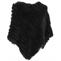 DAVOS (REF. 56034) NOIR - PONCHO EN FOURRURE VÉRITABLE