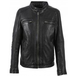 DRINK (REF. 63036)  BLACK - LEATHER JACKET WITH REMOVABLE HOOD