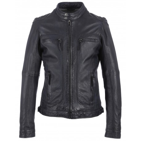 Casey Ref 60901 Navy Blue Genuine Leather Jacket Casey Ref 60901 Navy Blue Genuine