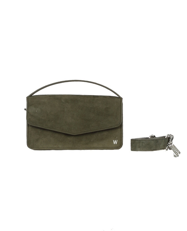 NANO (REF. 65276) KAKI FONCE - SAC EN CHEVRE VELOURS
