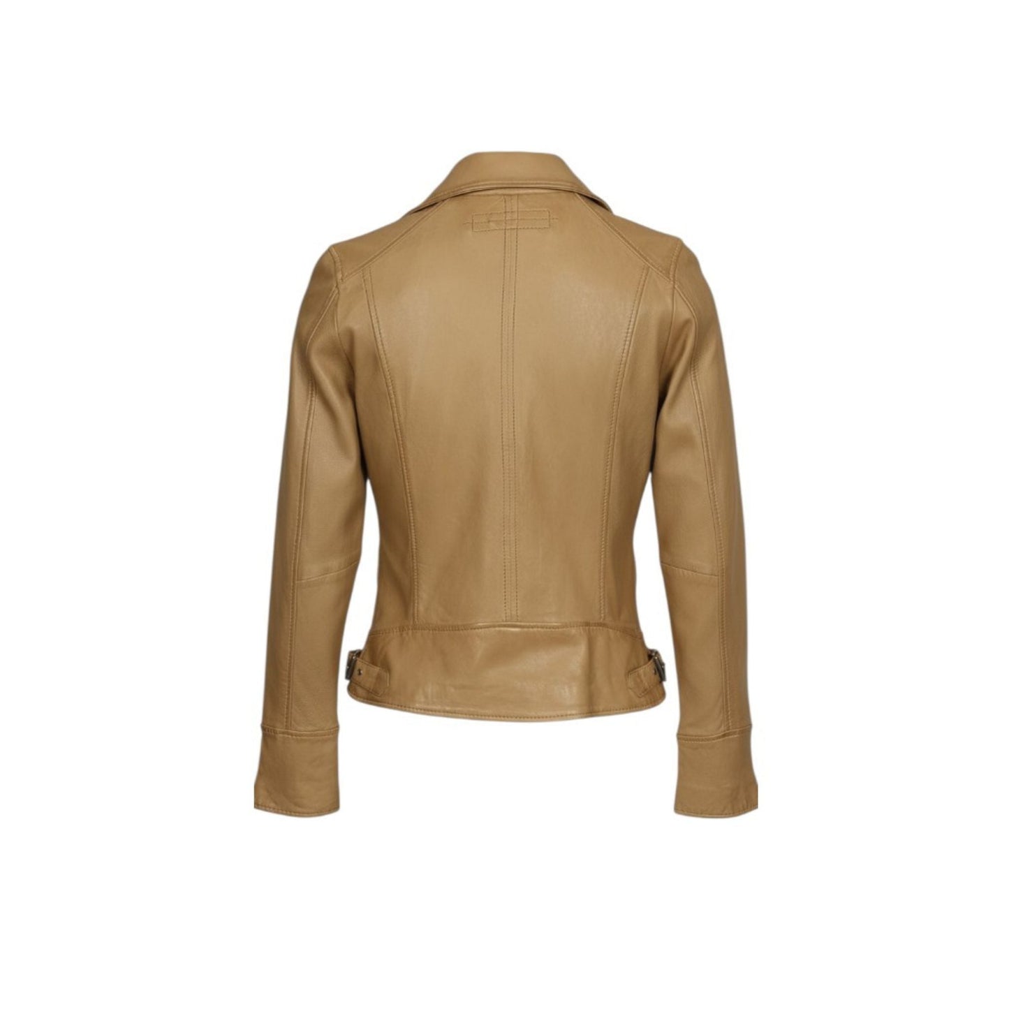 VIDEO (REF. 62065) MARRON CLAIR - BLOUSON EN CUIR  EFFET LAVÉ OAKWOOD