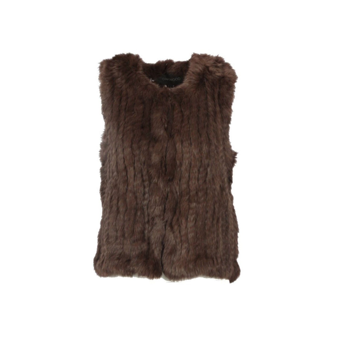 MAGALI (REF. 62683) MARRON FONCE - GILET SANS MANCHE EN FOURRURE VÉRITABLE OAKWOOD