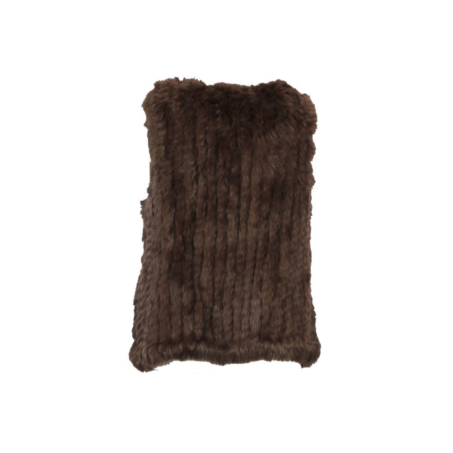 MAGALI (REF. 62683) MARRON FONCE - GILET SANS MANCHE EN FOURRURE VÉRITABLE OAKWOOD