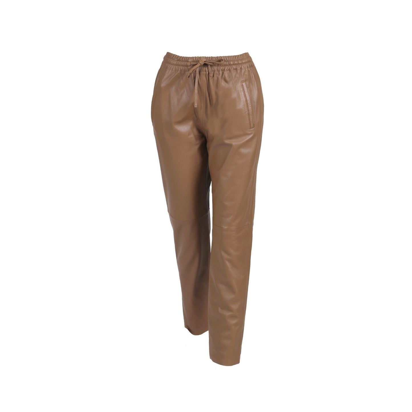 GIFT (REF. 63641) CAFÉ - PANTALON JOGPANT CUIR VÉRITABLE OAKWOOD