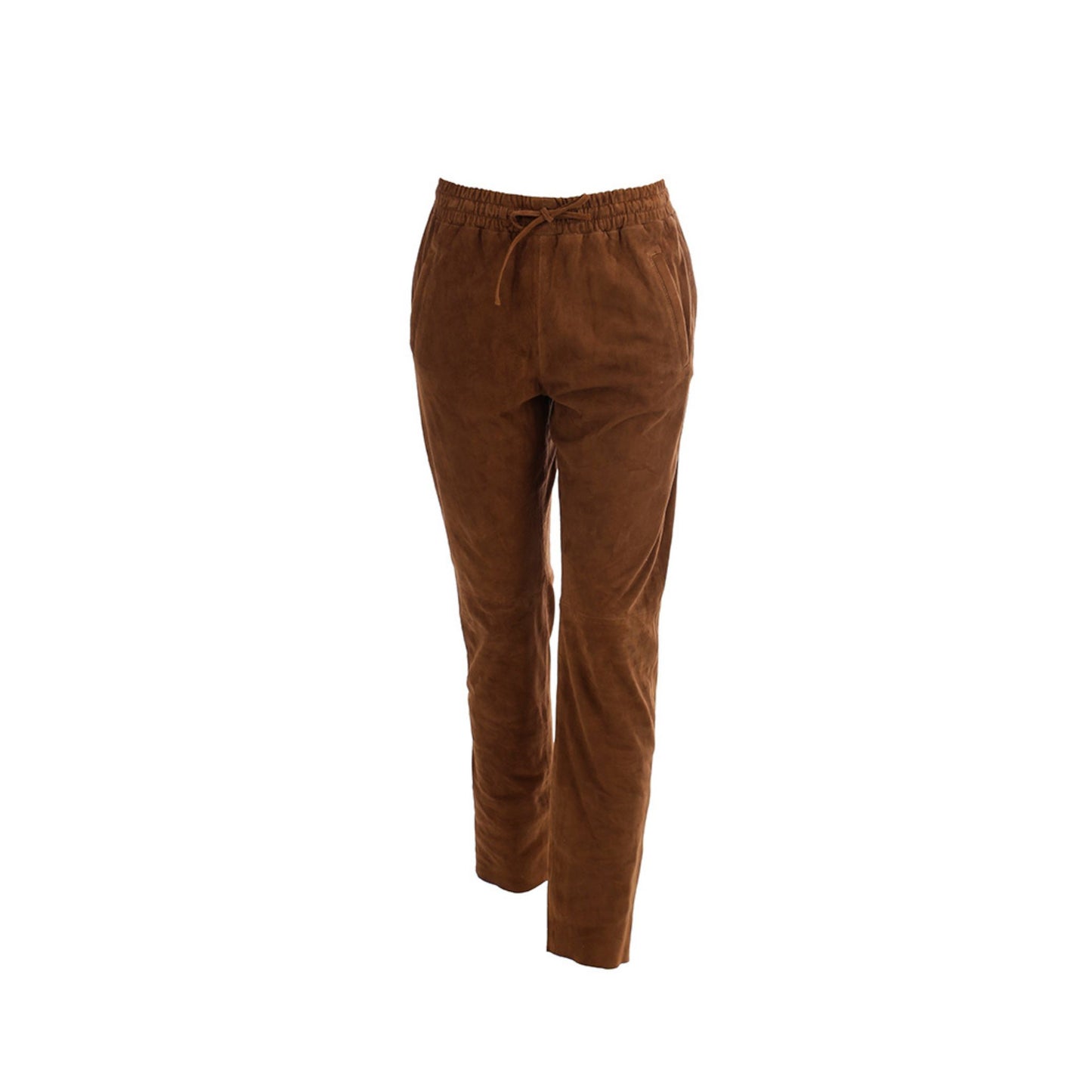 GIFT (REF. 63642) COGNAC - PANTALON JOGPANT EN CUIR DE CHEVRE VELOURS