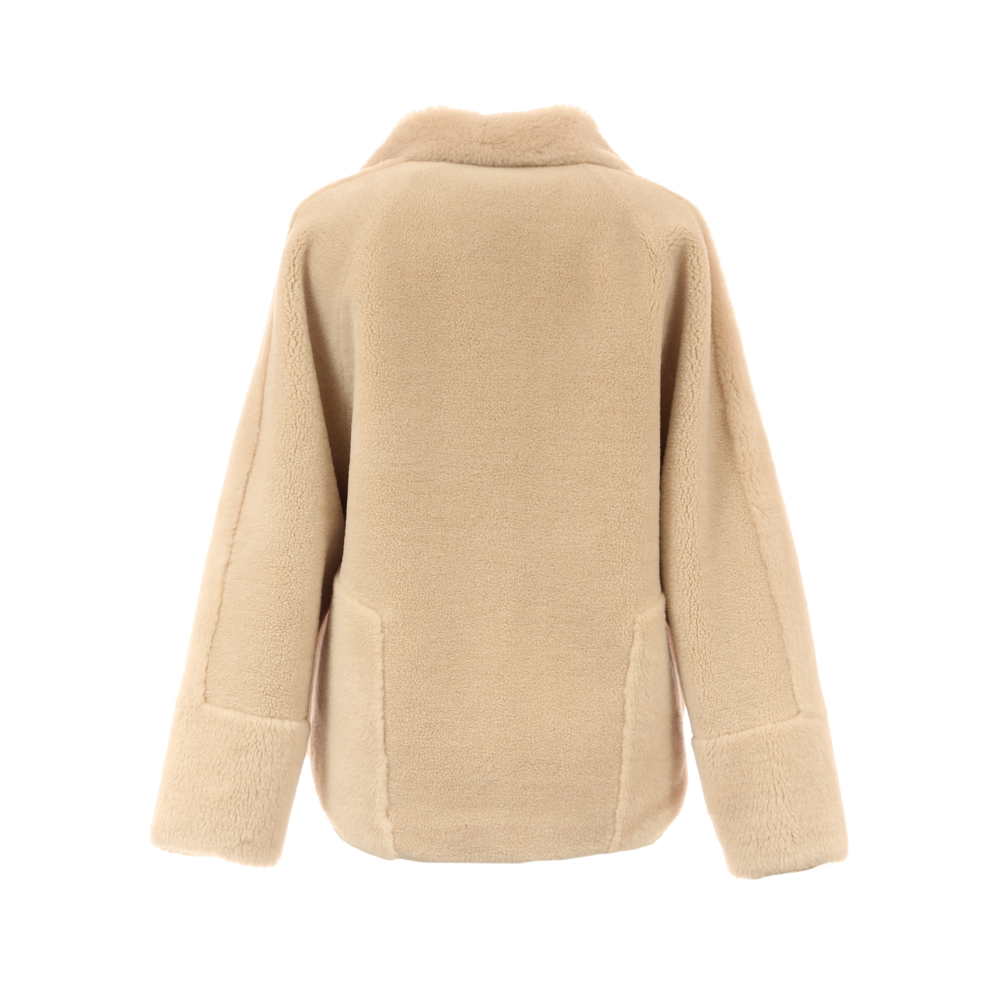 HELEN (REF. 63748) CAFE- VESTE RÉVERSIBLE EFFET PEAU LAINÉE (100% LAINE) OAKWOOD