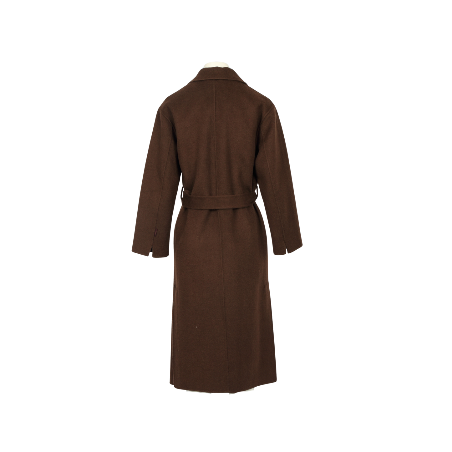 ALLEGORIA (REF. 64303) CHOCO - MANTEAU EN LAINE MELANGEE AVEC CEINTURE A NOUER
