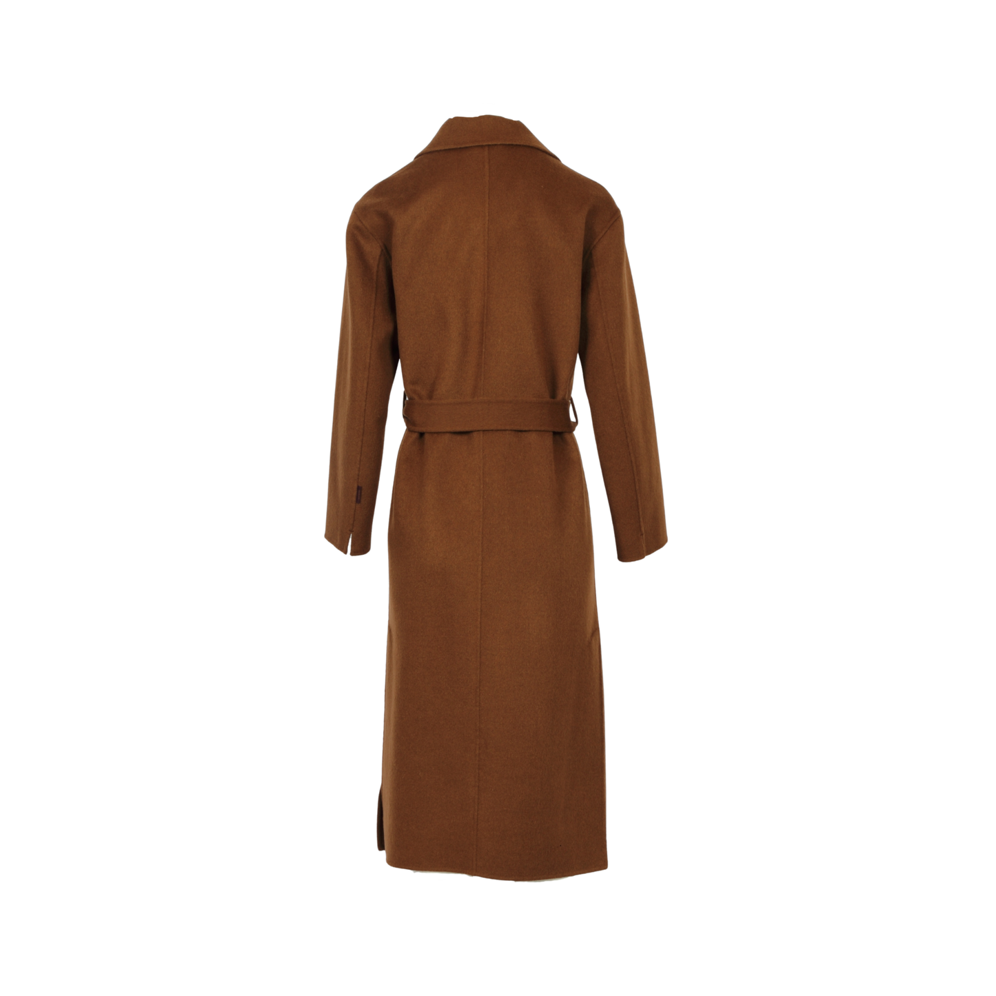 ALLEGORIA (REF. 64303) TABACCO- MANTEAU EN LAINE MELANGEE AVEC CEINTURE A NOUER