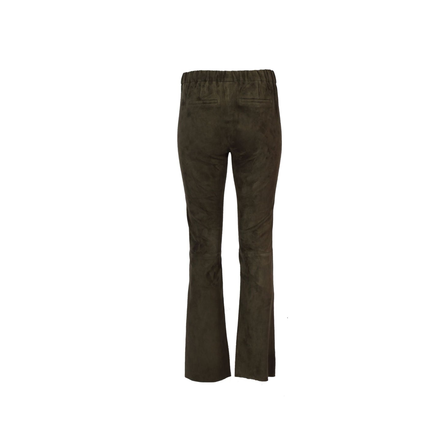 FREYA (REF. 64728) KAKI FONCE- PANTALON  CUIR DE MOUTON VELOURS STRETCH OAKWOOD