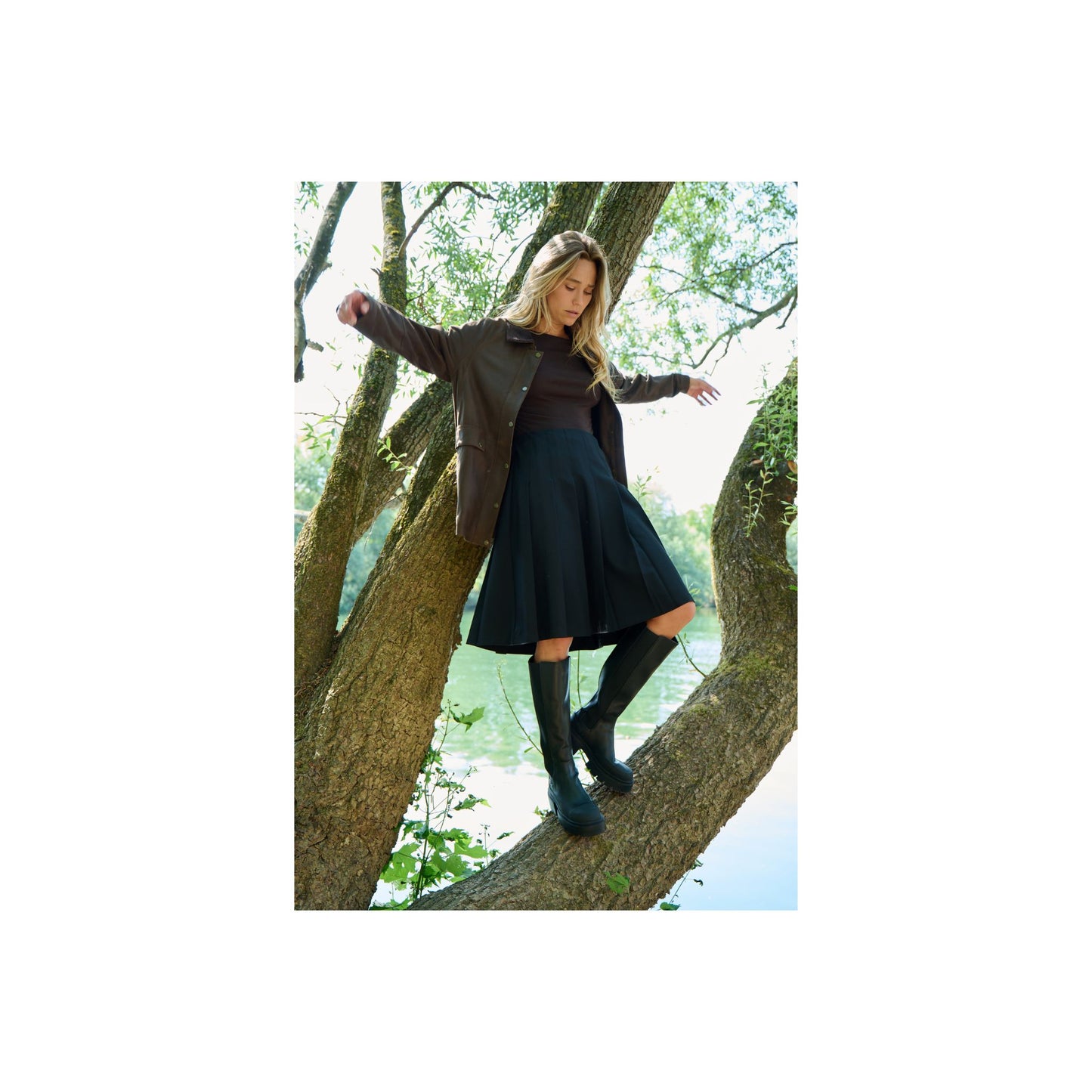 CARMEL (REF.65077) MARRON - VESTE EN CUIR DE CHEVRE