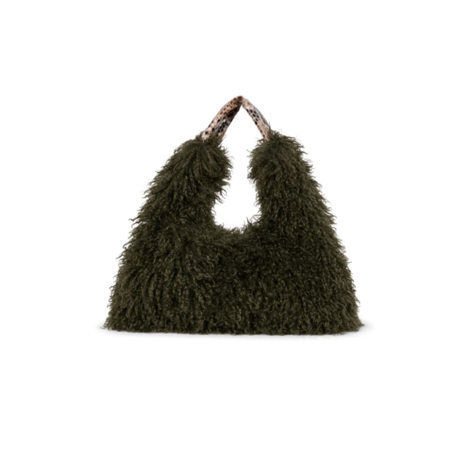 HEART SNAKE  (REF. 65093) KAKI - SAC EN FAUSSE FOURRURE OAKWOOD