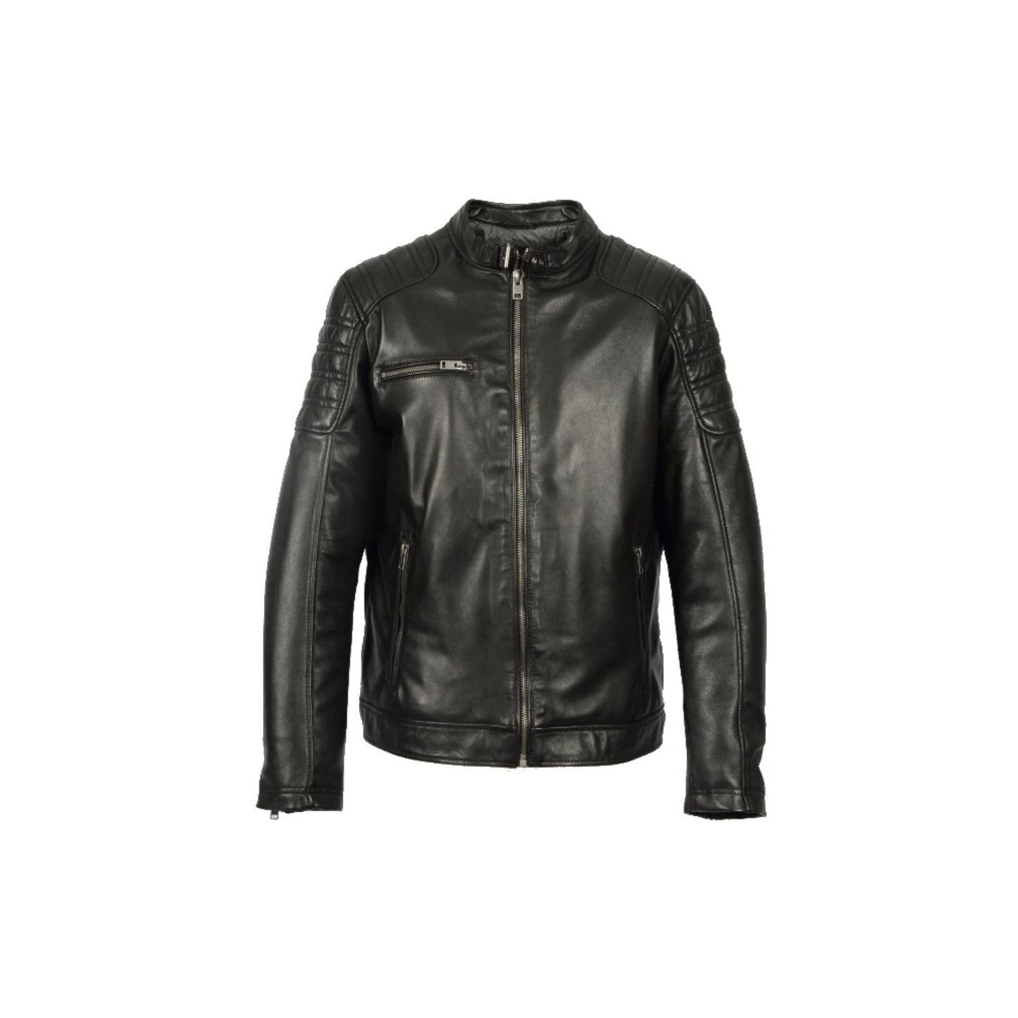 SHELBY (REF. 65178) NOIR - BLOUSON COL MAO EN CUIR VERITABLE OAKWOOD