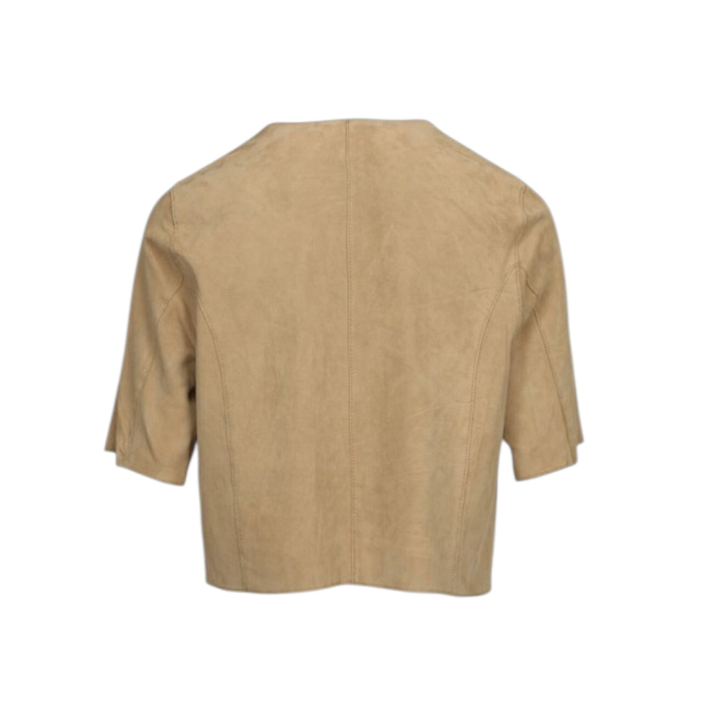 KEIRA (REF. 65204) BEIGE- VESTE MANCHES COURTES EN CHEVRE VELOURS