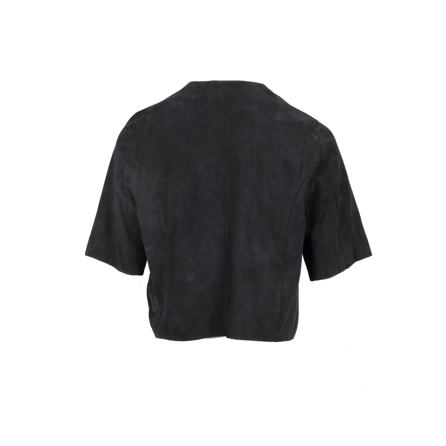 KEIRA (REF. 65204) BLEU MARINE- VESTE MANCHES COURTES EN CHEVRE VELOURS