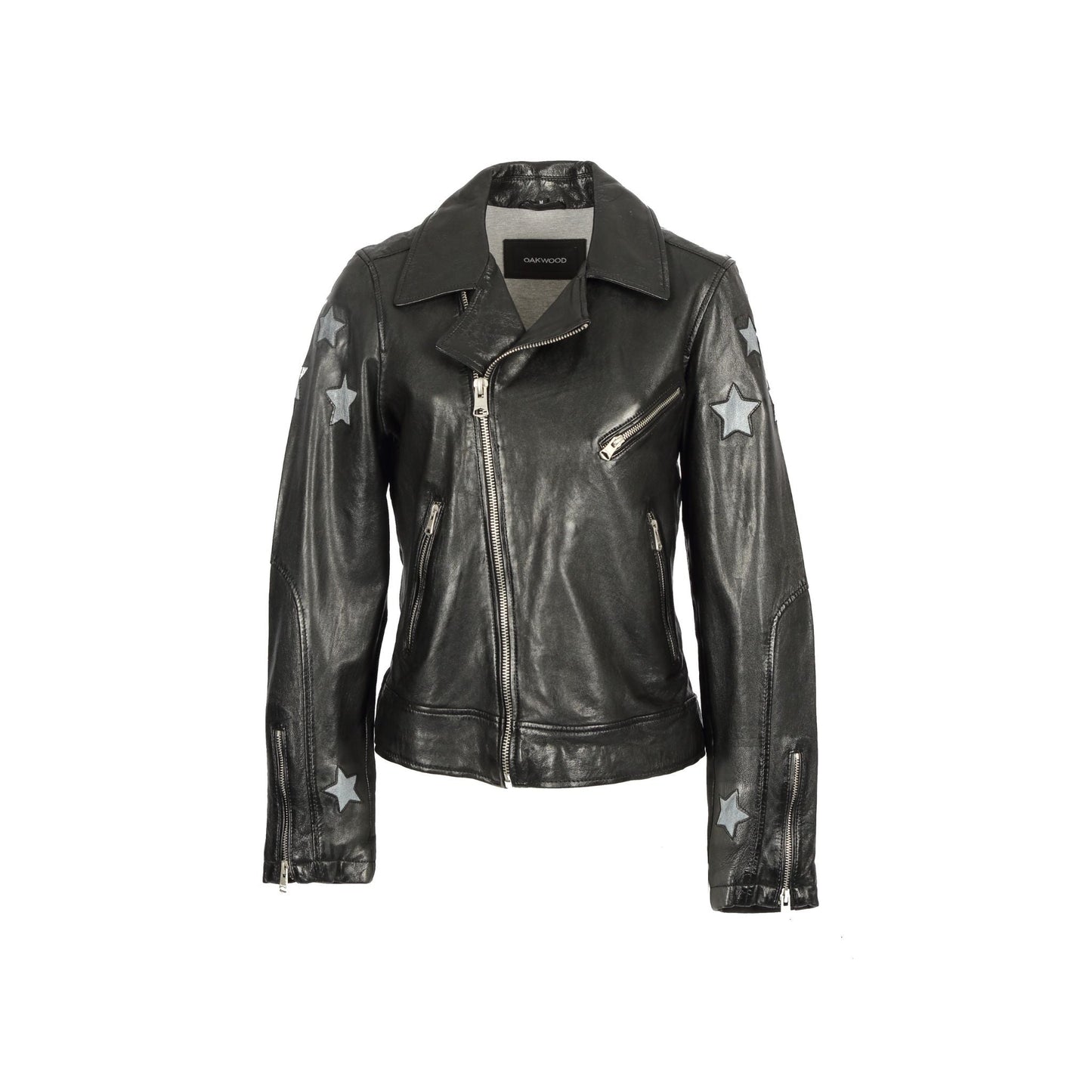 ED (REF. 65243) NOIR - BLOUSON ASYMETRIQUE EN CUIR OAKWOOD